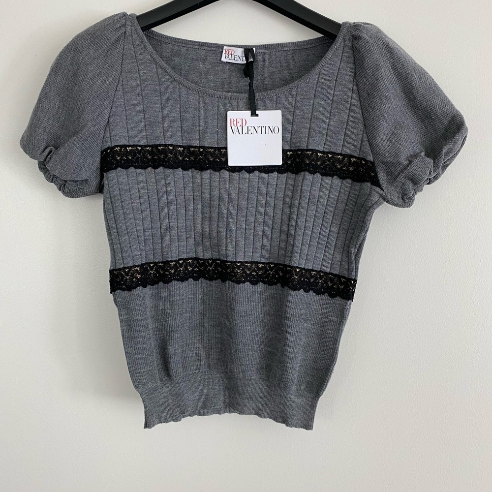 RED VALENTINO Crew Neck wool sweater grey M